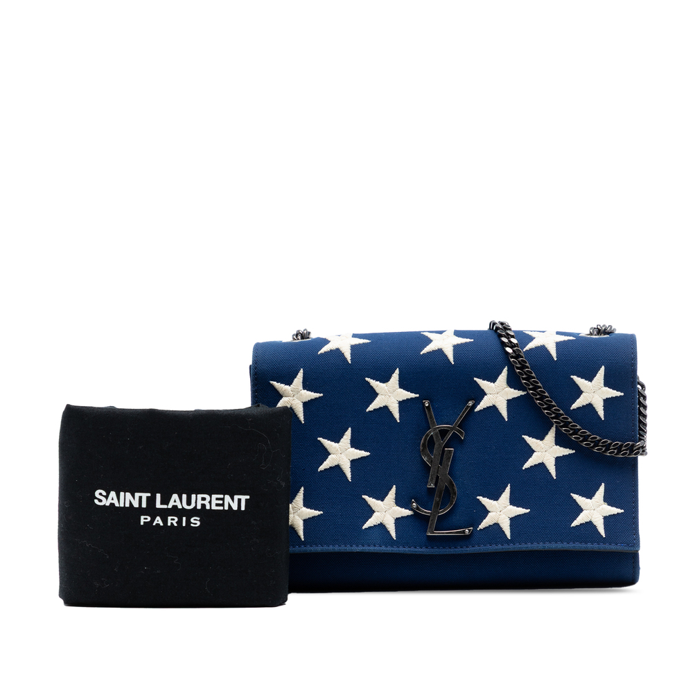 Pre-Loved Saint Laurent Small Star Embroidered Canvas Monogram Kate Crossbody - Picture 8 of 8